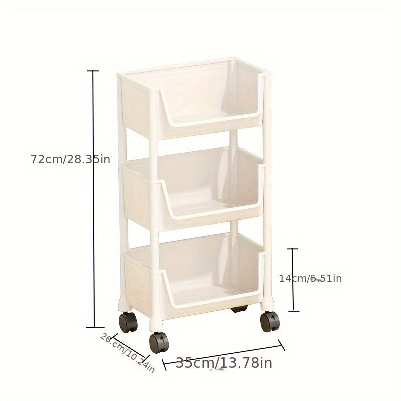 1pc Multi-Tier Spa Storage Cart Organizer with Wheels, PABA-Free, No Electricity Needed for various spaces and salon use.