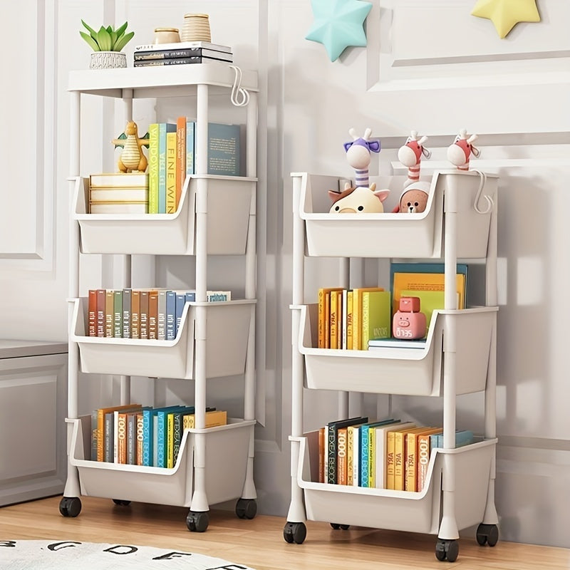 Mobile, Multi-Tier Spa Storage Cart - BPA-Free, Non-Electric, Wheeled Shelving Unit for Organizing Living Room, Bedroom, Dorm Room, Salon, Jewelry Display & Packaging, Made of Durable Plastic with Wheels