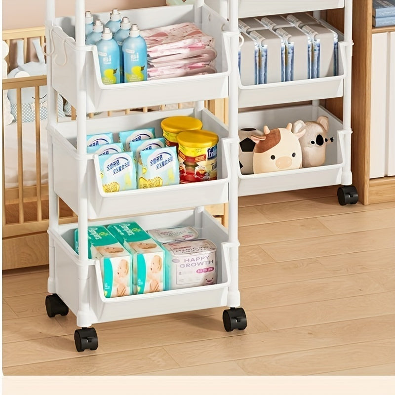 Mobile, Multi-Tier Spa Storage Cart - BPA-Free, Non-Electric, Wheeled Shelving Unit for Organizing Living Room, Bedroom, Dorm Room, Salon, Jewelry Display & Packaging, Made of Durable Plastic with Wheels