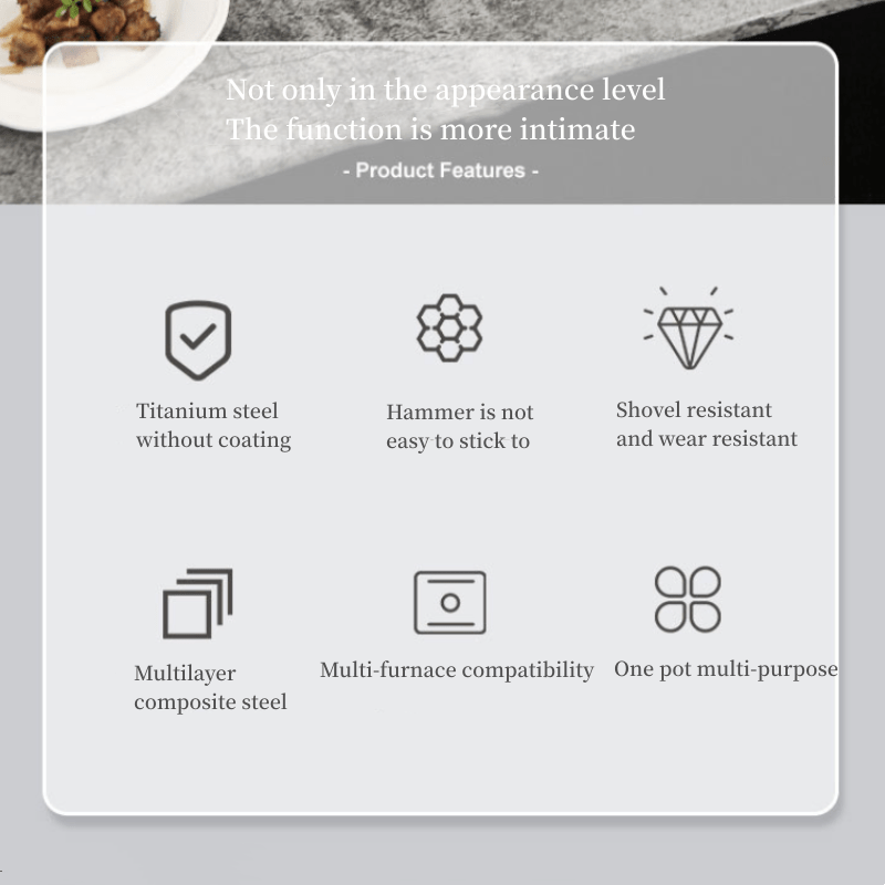 Универсальная посуда с титановым покрытием, многослойный вок с молотковой поверхностью, устойчивый к царапинам, совместимый с газовыми плитами и индукцией