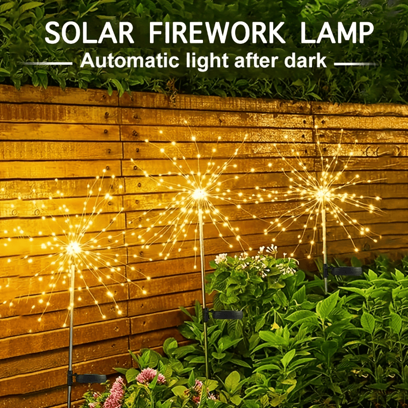 FACHOI Solar Firework Lights - 420 LED, 8 Modes, Ideal for Outdoor Decor, Patio, Pathway, Party & Wedding.