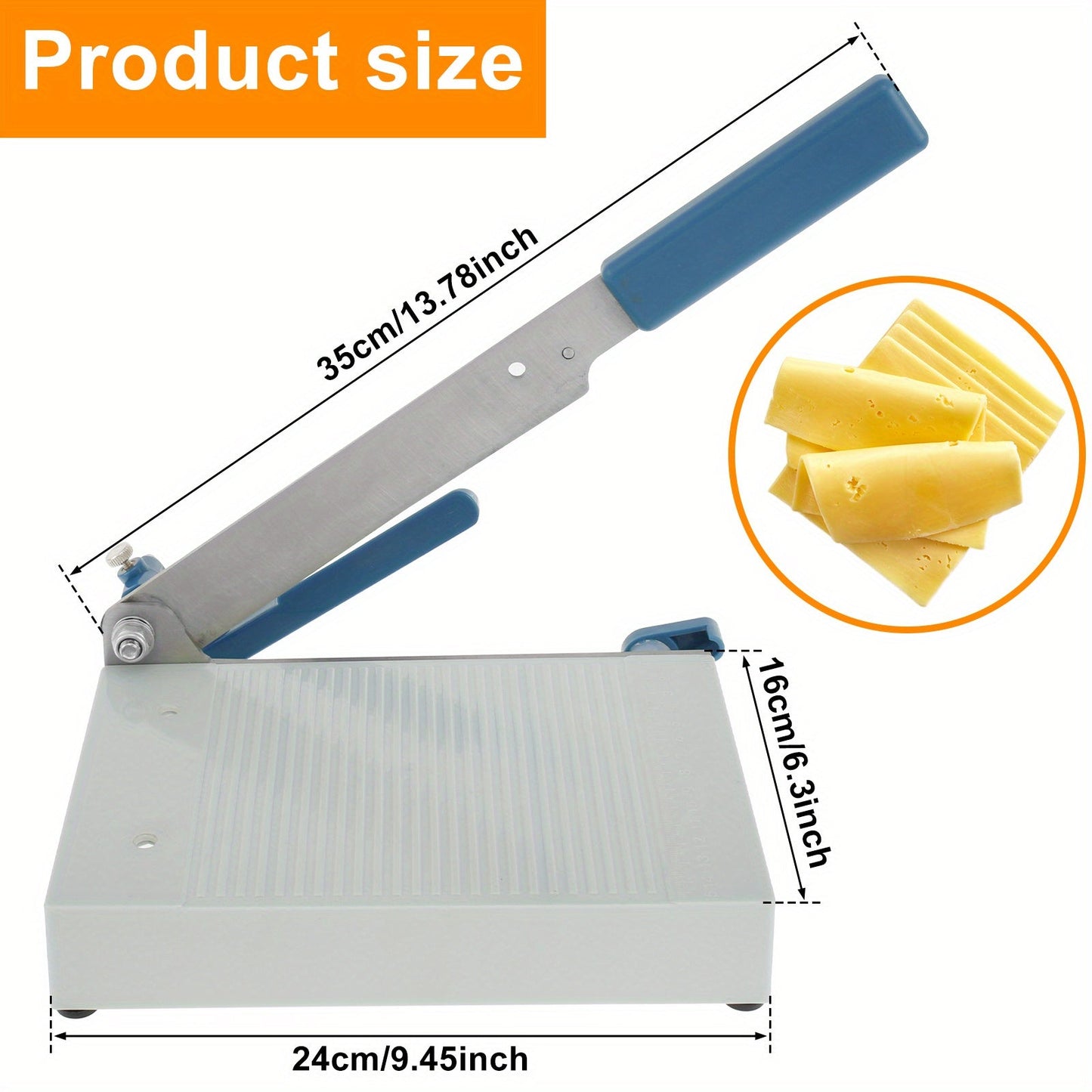 Stainless Steel Adjustable Cheese Slicer with Safety Lock - Features Non-Slip Grip for Effortless Cutting of Cheese, Butter, Sausage & More