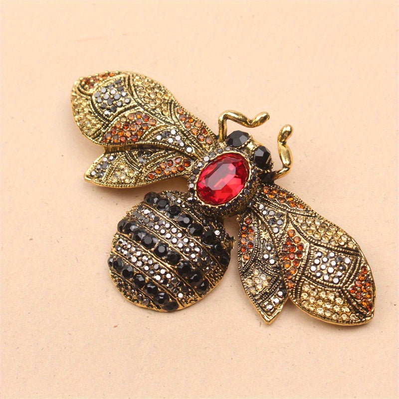 Top-quality Rhinestone Bee Brooch Pin with Enamel Detailing, Unique Animal Design, Stylish Statement Piece for Women's Fashion, Great Accessory Gift Idea