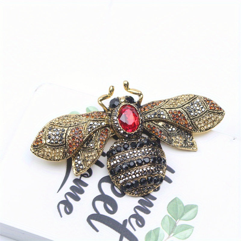 Top-quality Rhinestone Bee Brooch Pin with Enamel Detailing, Unique Animal Design, Stylish Statement Piece for Women's Fashion, Great Accessory Gift Idea