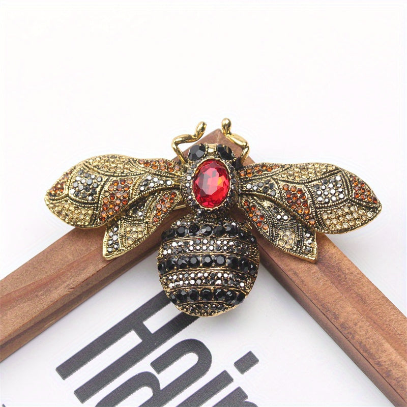 Top-quality Rhinestone Bee Brooch Pin with Enamel Detailing, Unique Animal Design, Stylish Statement Piece for Women's Fashion, Great Accessory Gift Idea