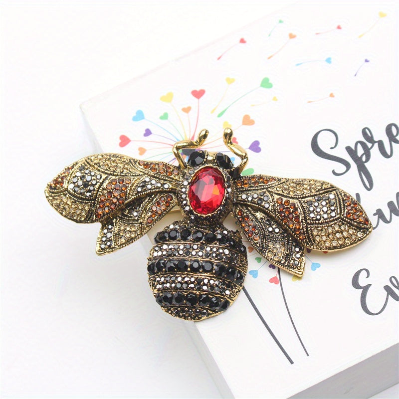 Top-quality Rhinestone Bee Brooch Pin with Enamel Detailing, Unique Animal Design, Stylish Statement Piece for Women's Fashion, Great Accessory Gift Idea