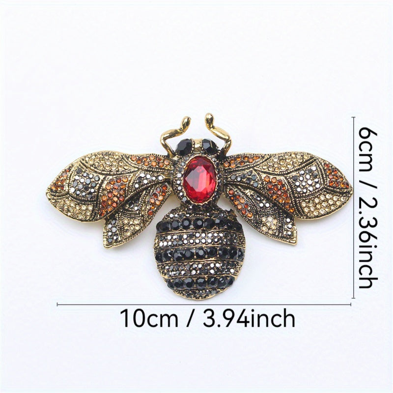 Top-quality Rhinestone Bee Brooch Pin with Enamel Detailing, Unique Animal Design, Stylish Statement Piece for Women's Fashion, Great Accessory Gift Idea