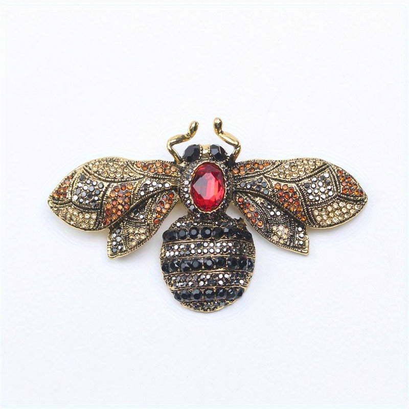 Top-quality Rhinestone Bee Brooch Pin with Enamel Detailing, Unique Animal Design, Stylish Statement Piece for Women's Fashion, Great Accessory Gift Idea