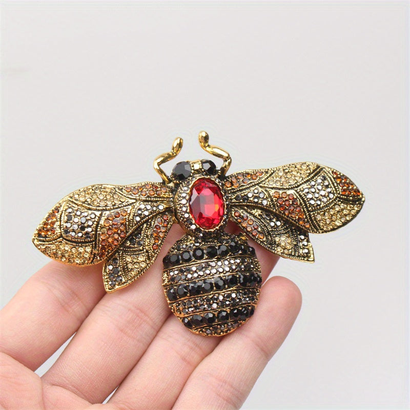 Top-quality Rhinestone Bee Brooch Pin with Enamel Detailing, Unique Animal Design, Stylish Statement Piece for Women's Fashion, Great Accessory Gift Idea