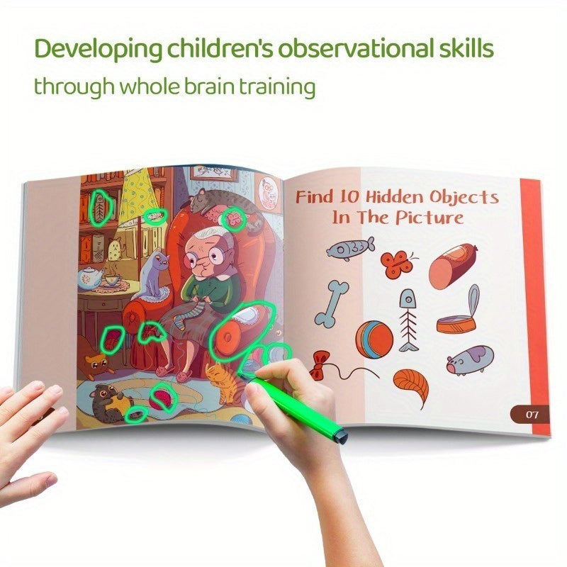 1pc Attention Adventure Activity Book featuring Hidden Objects and Brain Training Exercises, English Language Edition by ZHIDIAN INTERNATIONAL, Published 2024-05-01.