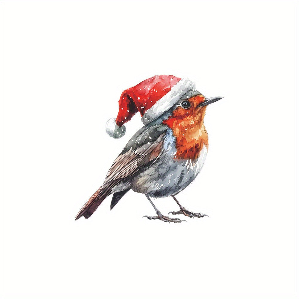 Get into the holiday spirit with this easy-to-install Christmas Santa Hat bird window cling. Perfect for decorating your home or office during the festive season. No power needed, featherless design. Ideal for Christmas and Thanksgiving decorations.