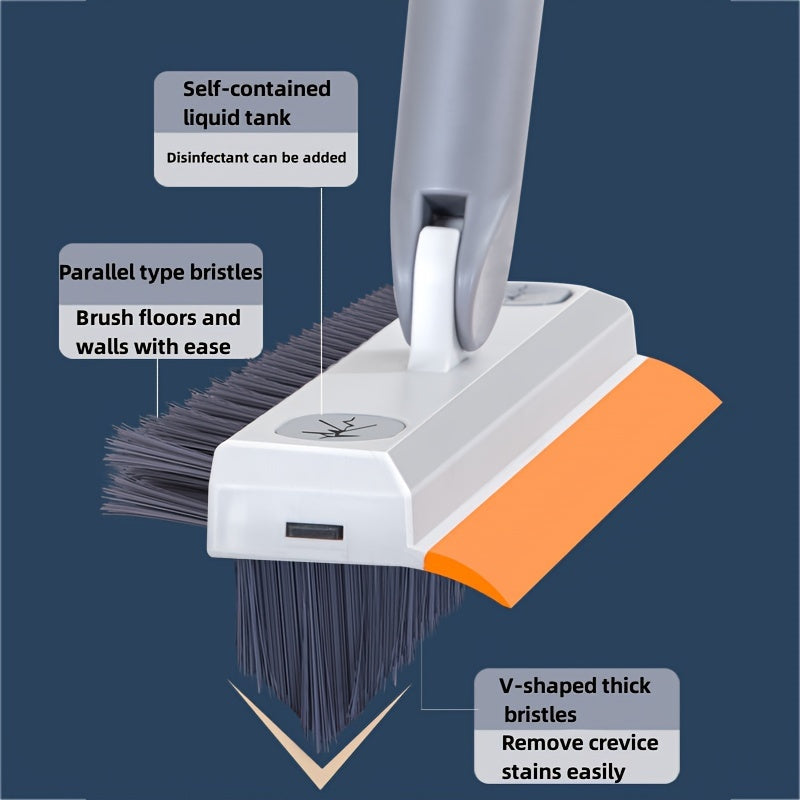 Легко очистите свой дом с помощью 2-в-1 выдвижной швабры для пола с встроенным диспенсером и жесткой щетиной для чистки плитки и ванной.