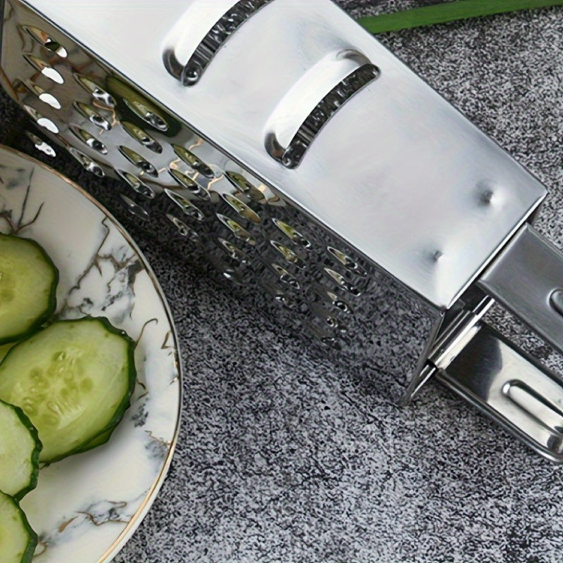 Versatile Vegetable Grater made of Durable Stainless Steel - 4-Sided Shredder for Carrots, Potatoes, and Other Ingredients - Safe for Food Contact in both Home and Restaurant Kitchens