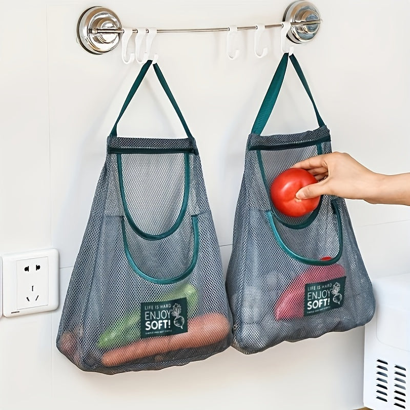 Durable Polyester Mesh Produce Storage Bag - Hanging Kitchen Organizer for Non-Food Items such as Garlic, Potatoes, and Onions - Safe for Non-Food Contact - Space-Saving Pantry Solution