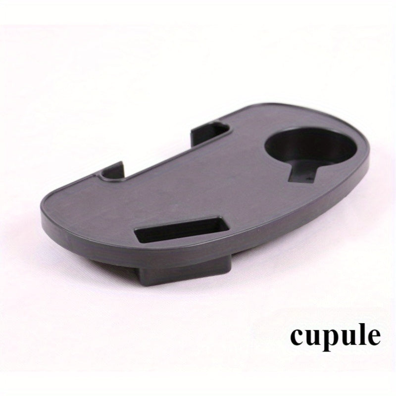 Black Universal Recliner Cup Holder Attachment with Detachable Design, Two Slots Plastic Side Table Tray