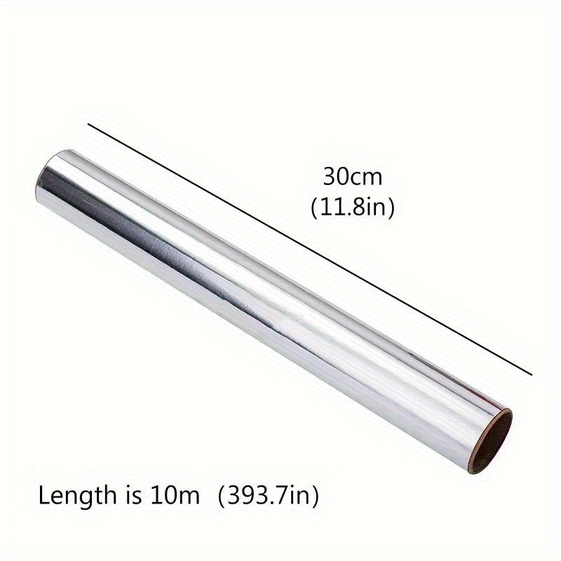 10-meter Roll of Strong, Disposable Aluminum Foil for Cooking, BBQ, Picnic - High-Temperature Resistant, Portable Tool for Baking in the Kitchen