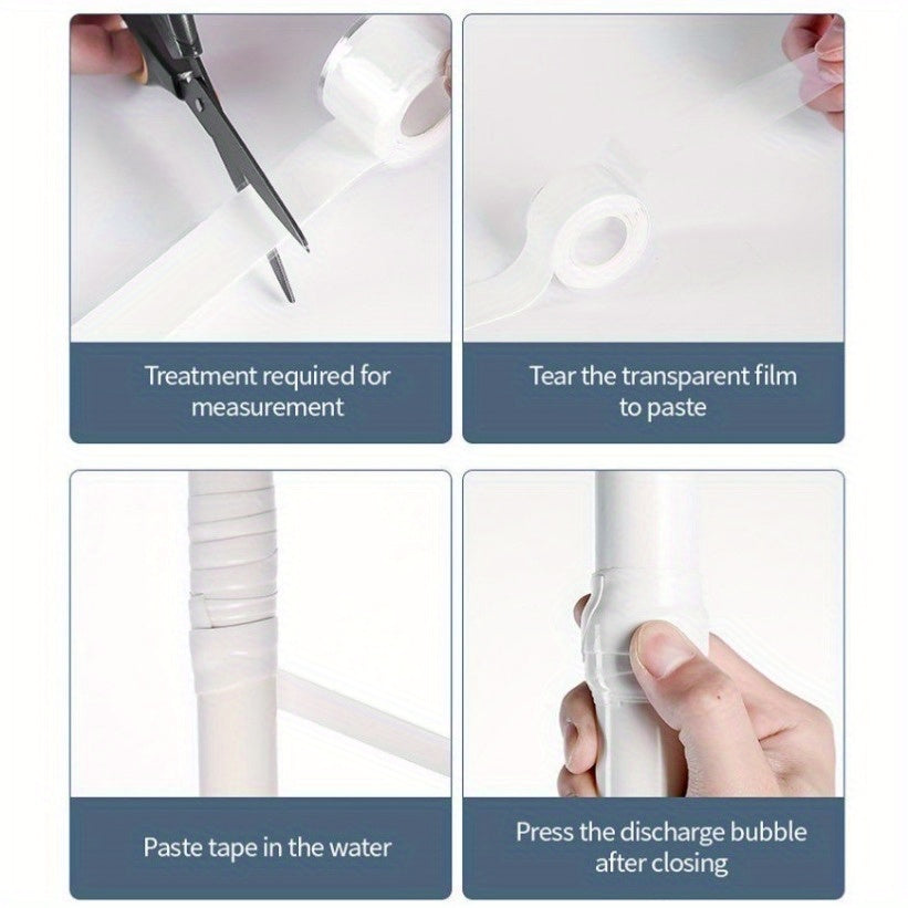 1 meter high-pressure, high-temperature resistant self-adhesive silicone tape for water pipes, outdoor antenna, electrical connections, and plumbing fixes.