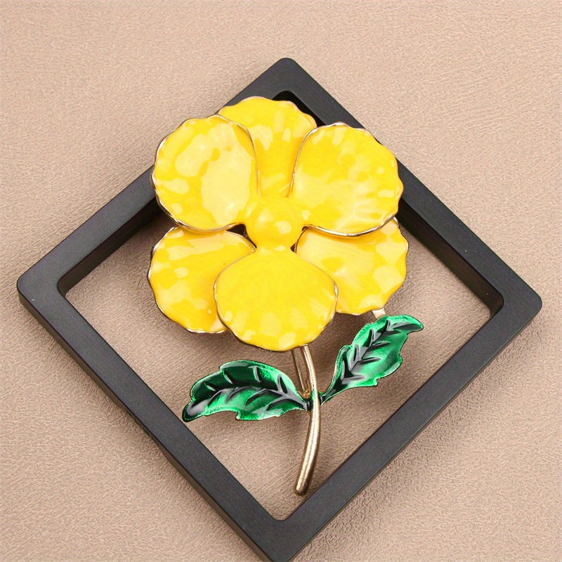 Stylish Enamel Flower Brooch - A Versatile and Delightful Accent for Apparel, Handbags, and Headwear | Ideal for Both Formal Events and Everyday Outfits