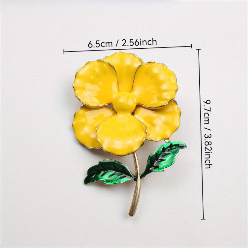 Stylish Enamel Flower Brooch - A Versatile and Delightful Accent for Apparel, Handbags, and Headwear | Ideal for Both Formal Events and Everyday Outfits