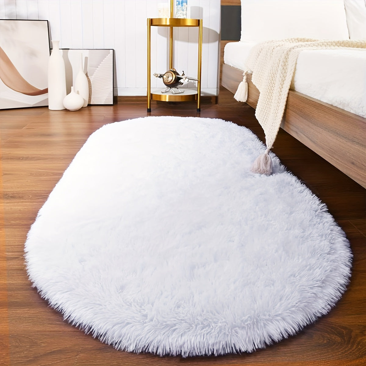 Plush Oval Area Rug in Soft Tie-Dye Gradient, Made with Thick and Skin-Friendly Sponge Fabric, Durable, Easy to Clean, Ideal for Living Room, Bedroom, and Home Decor