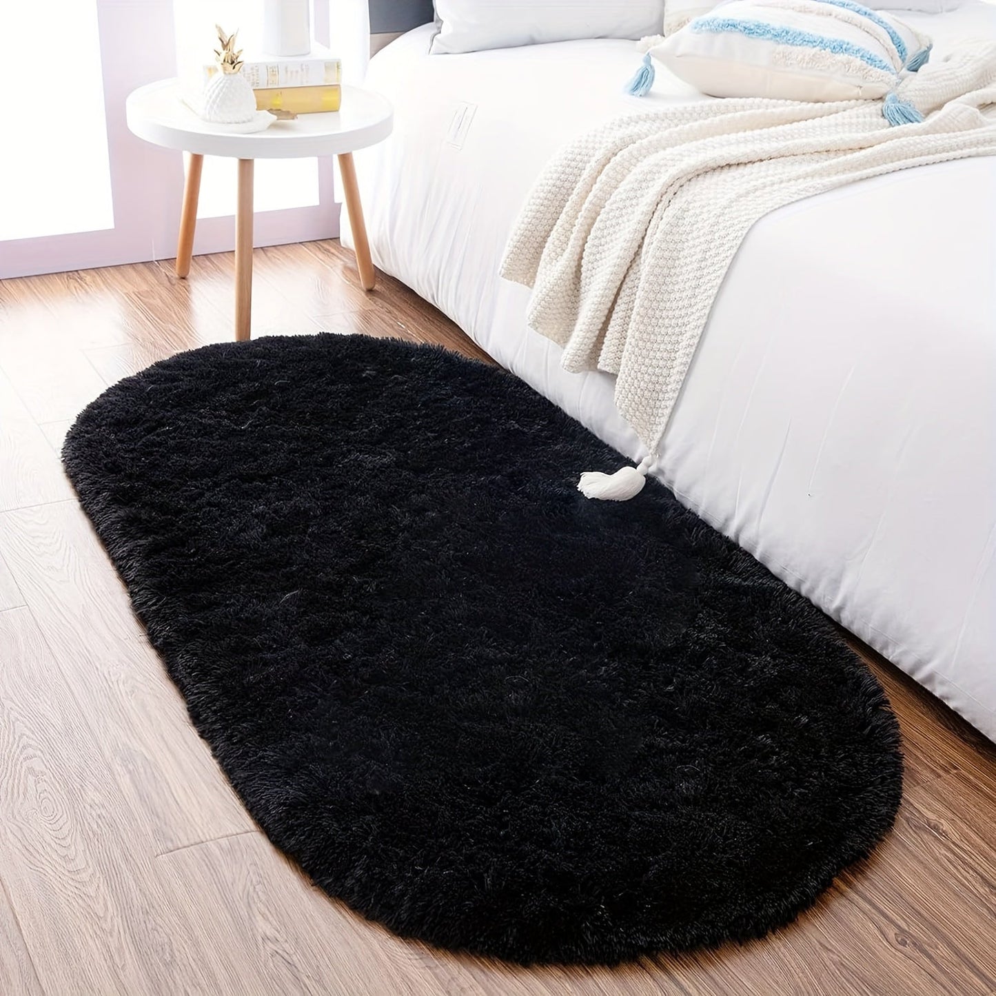 Plush Oval Area Rug in Soft Tie-Dye Gradient, Made with Thick and Skin-Friendly Sponge Fabric, Durable, Easy to Clean, Ideal for Living Room, Bedroom, and Home Decor