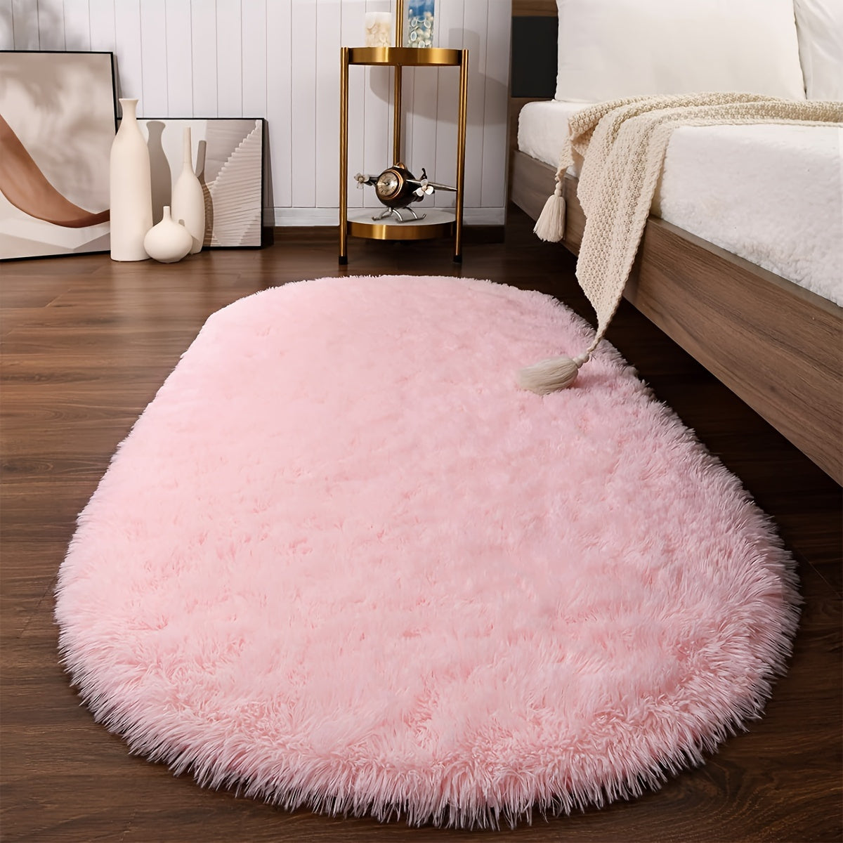 Plush Oval Area Rug in Soft Tie-Dye Gradient, Made with Thick and Skin-Friendly Sponge Fabric, Durable, Easy to Clean, Ideal for Living Room, Bedroom, and Home Decor