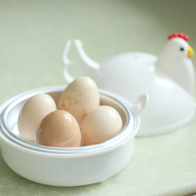 Egg Boiler and Steamer in the Shape of a Cute Chicken - Cook up to 4 Eggs at Once in the Microwave with this Handy Kitchen Tool