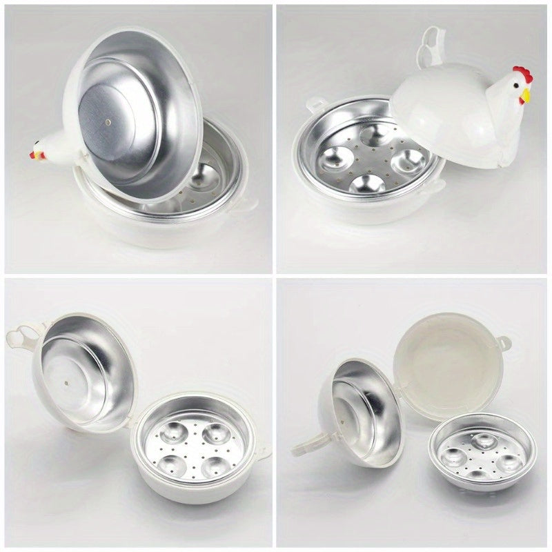 Egg Boiler and Steamer in the Shape of a Cute Chicken - Cook up to 4 Eggs at Once in the Microwave with this Handy Kitchen Tool