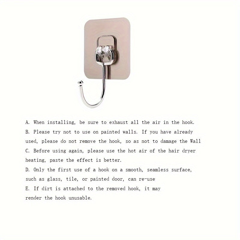 5/10pcs of transparent, reusable Pridola adhesive wall hooks with strong adhesion, waterproof and oilproof properties. Suitable for bathrooms, kitchens, and offices, they are multi-purpose