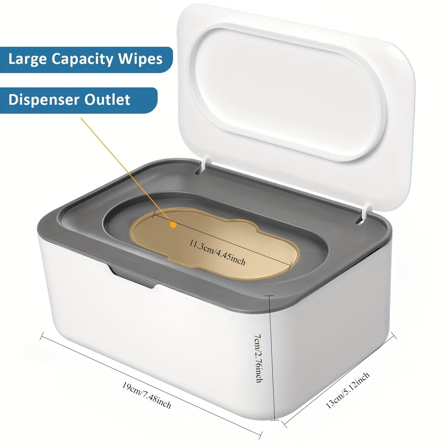 Moisture-Retaining Wet Tissue Dispenser with Lid, Scandinavian dizaynidan ilhomlangan - Pampers va niqoblarni saqlash uchun mukammal, changdan himoyalangan