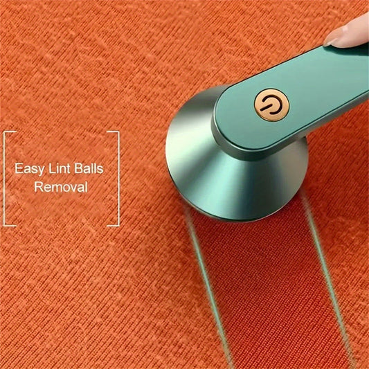 Portable USB-powered fabric shaver, lint remover, and sweater defuzzer with rechargeable battery - perfect for clothing care.