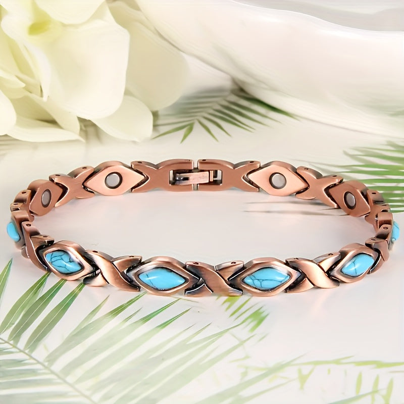 Timeless Bohemian Copper Magnetic Bracelet for Women - Versatile Jewelry for Everyday Wear and Special Occasions, Made of Pure Copper with Adjustable Fit for All Seasons