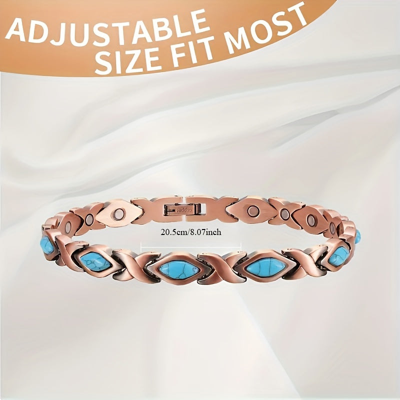 Timeless Bohemian Copper Magnetic Bracelet for Women - Versatile Jewelry for Everyday Wear and Special Occasions, Made of Pure Copper with Adjustable Fit for All Seasons