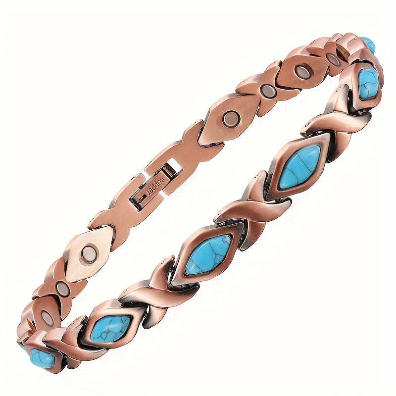 Timeless Bohemian Copper Magnetic Bracelet for Women - Versatile Jewelry for Everyday Wear and Special Occasions, Made of Pure Copper with Adjustable Fit for All Seasons