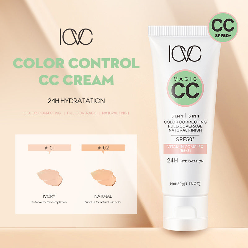 5-in-1 CC Cream with Medium Coverage, Natural Finish, SPF 50, and Hydration Complex, <1 Fl Oz