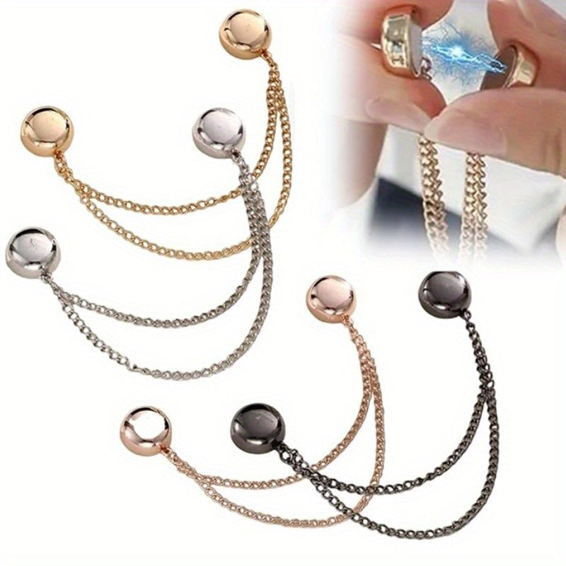 4pcs Women's Magnetic Clothes Clip - Improves Fit, Suitable For Various Clothing - Elegant Design, Durable Alloy Material