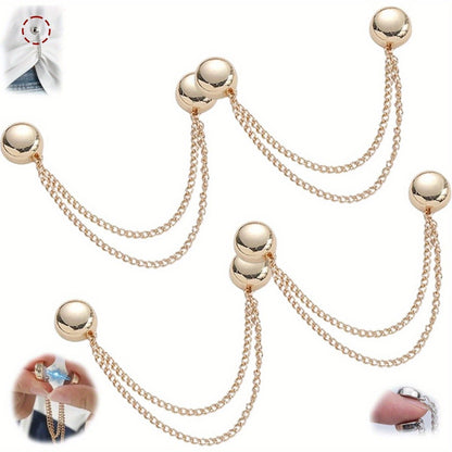 4pcs Women's Magnetic Clothes Clip - Improves Fit, Suitable For Various Clothing - Elegant Design, Durable Alloy Material