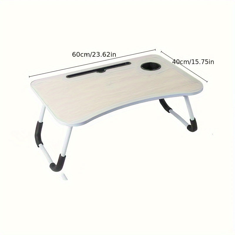 Folding Portable Table, Laptop Desk with Cup Holder and Tablet Slot, Perfect for Work, Studying, and Reading and Writing. Ideal for use in Bed, on the Sofa, at a Picnic, or on the Floor. Great for Students and anyone looking for a convenient and