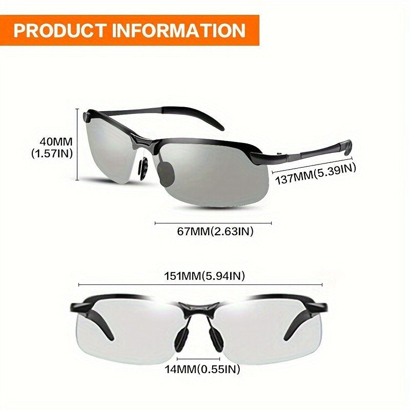 Polarized Night Vision Dual Glasses, Gender-Neutral Photochromic Eyewear, Perfect Gift Option for Both Men and Women