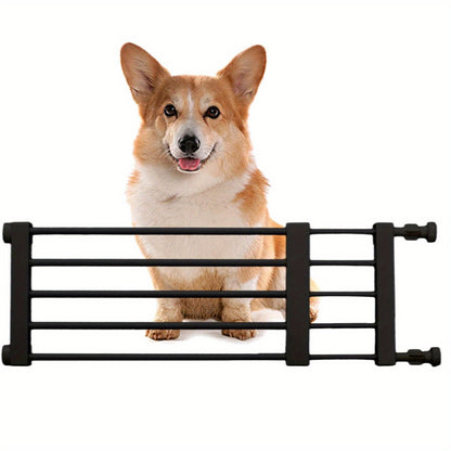 Adjustable pet gate for dogs & cats with carbon steel frame, ideal for doorways and stairs