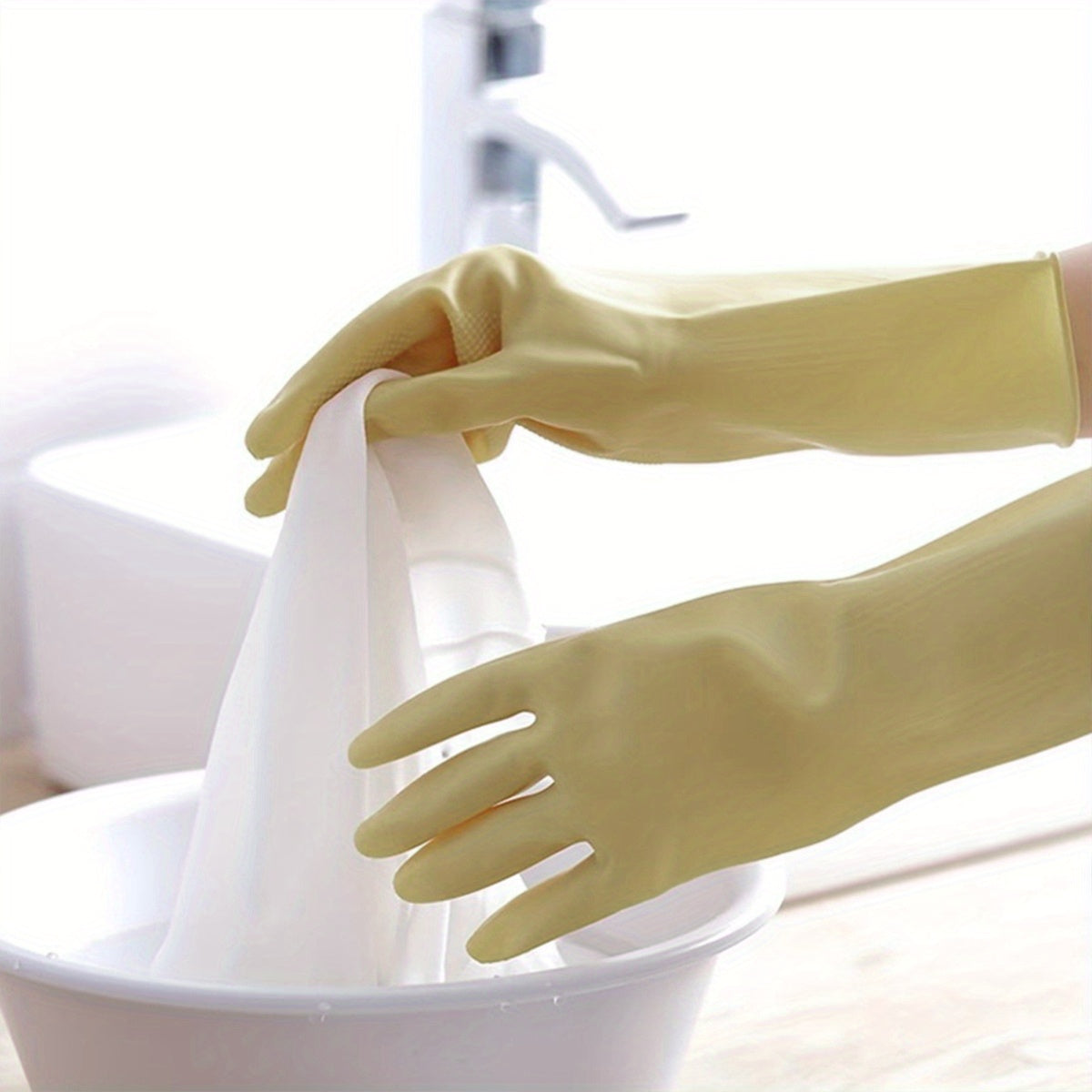 Multi-Purpose Silicone Cleaning Gloves: Waterproof, Latex-Free, Durable, and Wear-Resistant - Ideal for Kitchen, Laundry, Car Wash, and More!