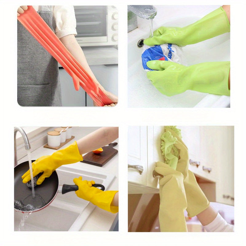 Multi-Purpose Silicone Cleaning Gloves: Waterproof, Latex-Free, Durable, and Wear-Resistant - Ideal for Kitchen, Laundry, Car Wash, and More!