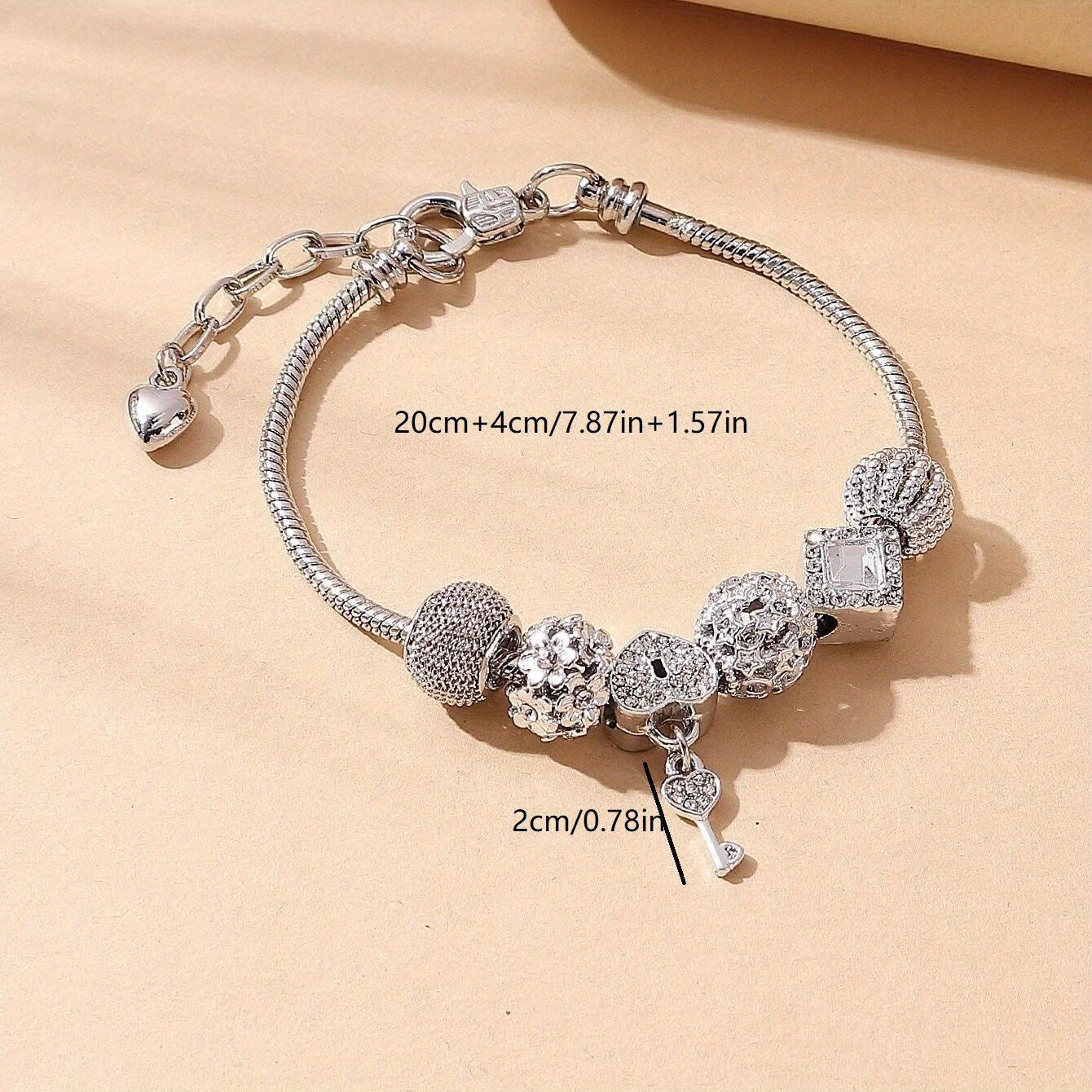 Bohemian-style Women's Fashion Bracelet with Love Beads and Rhinestones, Perfect for Banquets and Parties.