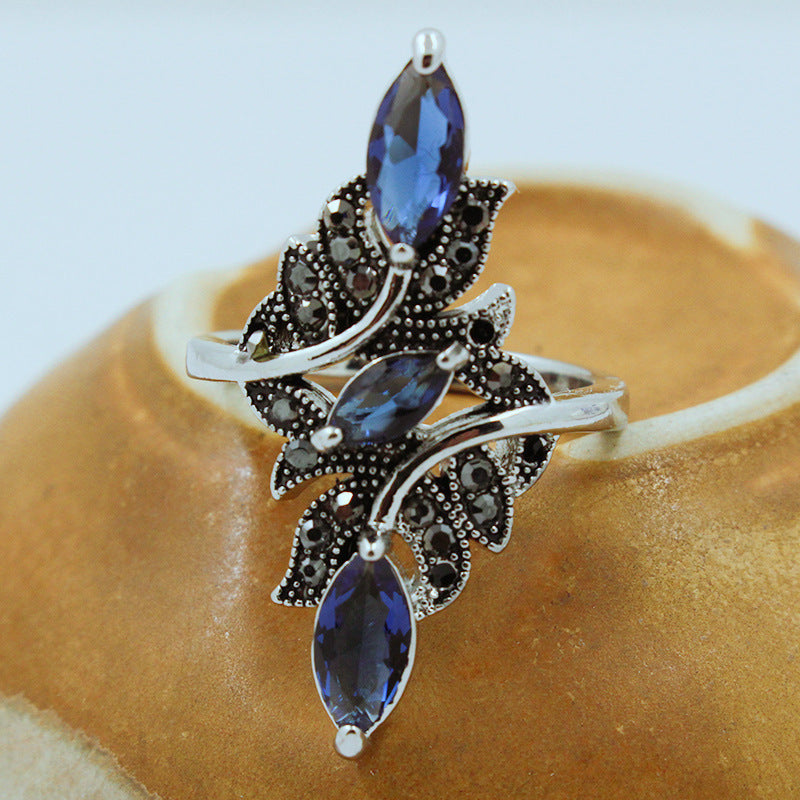 Stunning Blue Zirconia Ring for Women - Silver-Plated, Ideal for Engagements and Everyday Wear