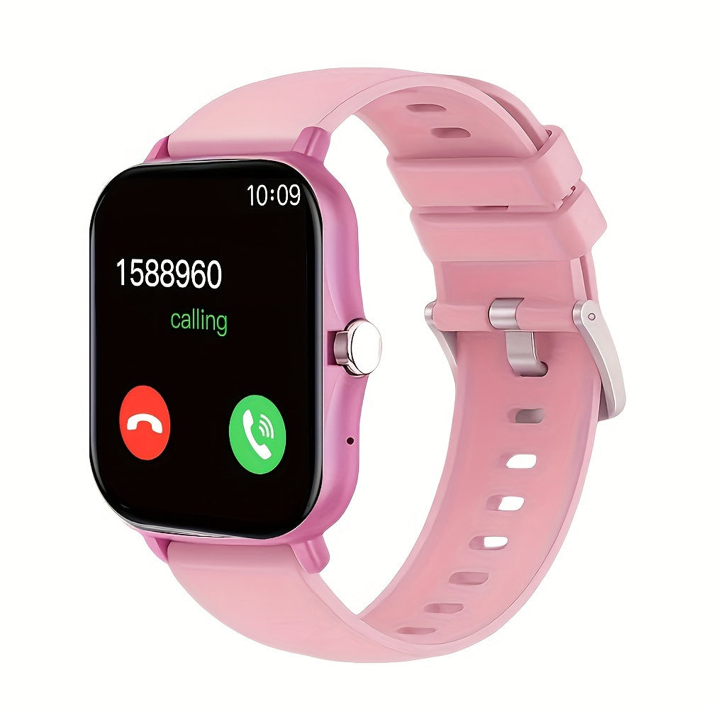 Borderless slim smart watch for iPhone and Android with wireless talk/receive, sports modes, sedentary alert, weather forecast, and message notifications - perfect gift for all.