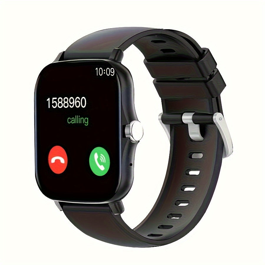 Borderless slim smart watch for iPhone and Android with wireless talk/receive, sports modes, sedentary alert, weather forecast, and message notifications - perfect gift for all.