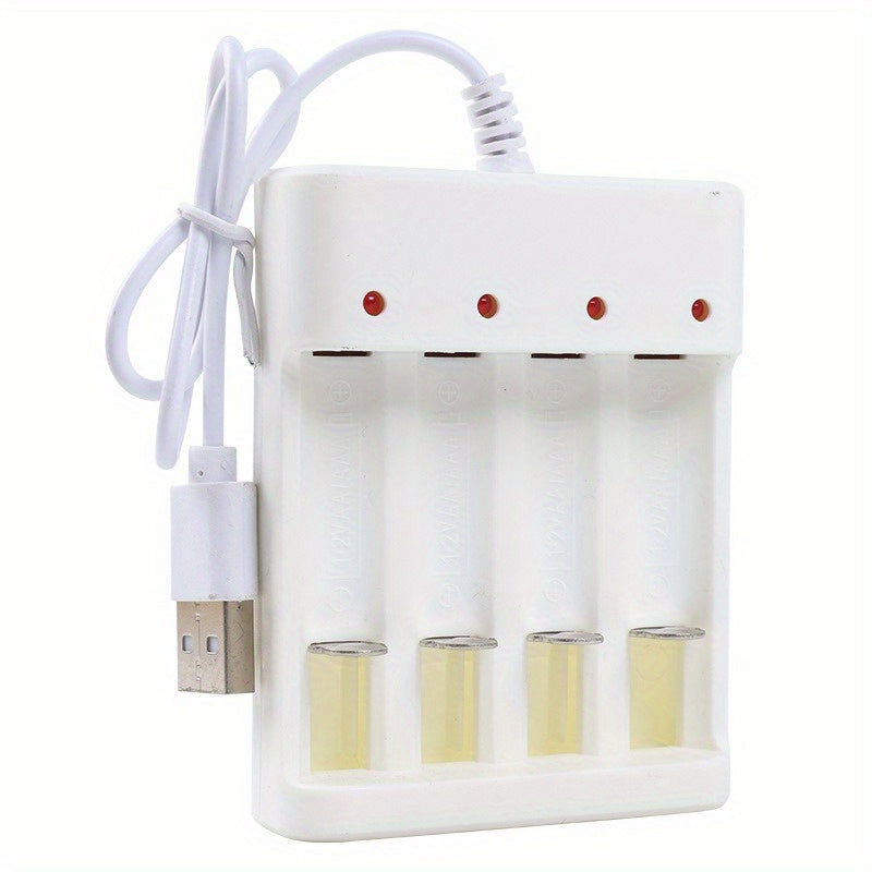 ZHONPLUN Smart USB Battery Charger charges AA/AAA lithium batteries quickly with LED indicator, ideal for home and office use.