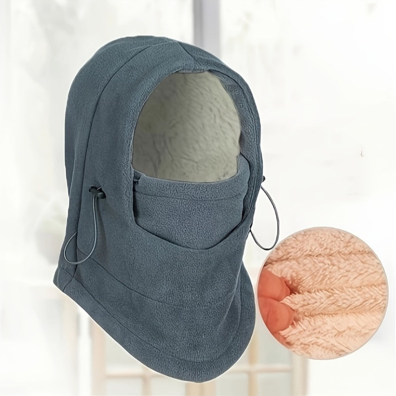 Stay Warm and Fashionable with our 6-in-1 Thermal Fleece Balaclava Hood - Perfect for Outdoor Sports, Skiing, Snowboarding. This Versatile Polyester Headgear Mask offers Six Different Wearing Styles for a Multi-Functional Party Look.