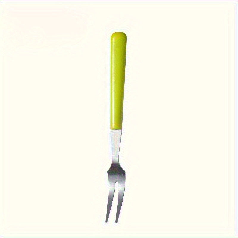 Set of 10 stainless steel fruit forks for enjoying fruit, cake, mooncake, dessert, or corn