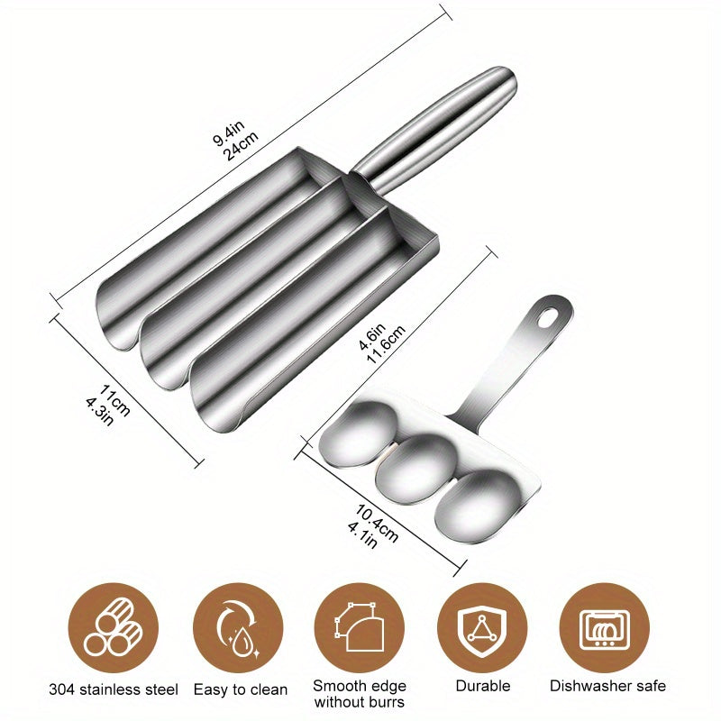 The Stainless Steel Meatball Maker is a convenient and easy-to-clean kitchen tool that shapes perfectly sized meatballs, fish balls, and rice balls. Perfect for both home cooking and restaurant use.